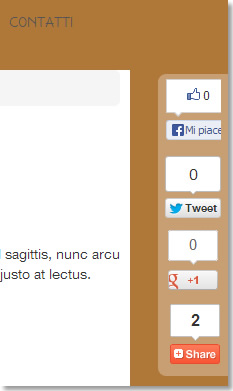 Pulsanti di condivisione verticali - Social sharing